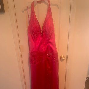 Hot pink, long, formal dress